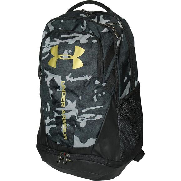 Under Armour UA Hustle 3.0 Camo Black Metallic Gold Backpack Gym Travel School - Picture 8 of 10